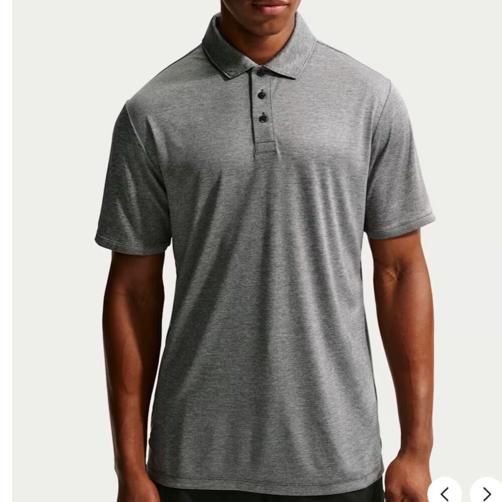Men Nike Dri Fit Golf Polo Standard Fit Dark Gray Size Large Golf Athletic Sport